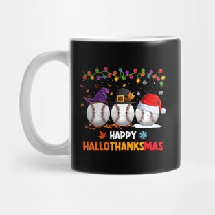 Baseball Costume Halloween Thanksgiving Christmas Happy Hallothanksmas Mug